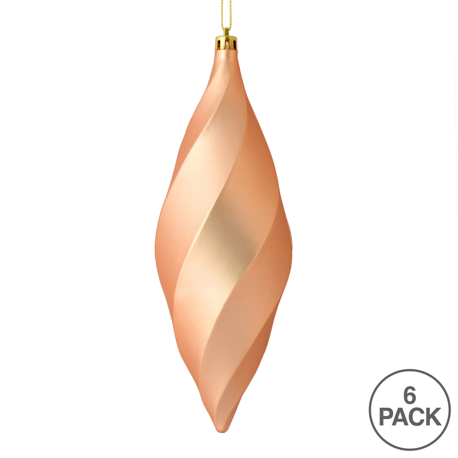 8" Swirl Finial Ornament, Matte Cafe Latte