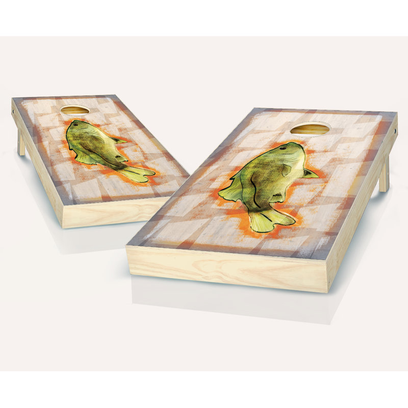 Ensemble de jeu de cornhole en bois massif 2 pi x 4 pi avec sacs, Rouge/noir