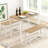 Dining Room Table Chairs Set For 4 With 2 Benches & Adjustable Feet Table-188019462