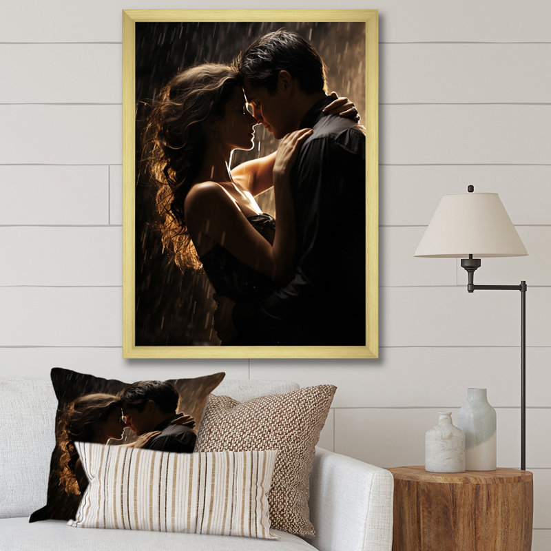 " Wedding Couple Celestial Union II ", 44" H x 34" W x 1.5" D, Gold Single Picture Framed