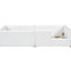 Lit tapissier simple confortable avec garde-corps et station de charge - portable blanc