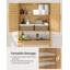 Armoire de rangement au-dessus de la toilette avec station de charge, support de toilette peu encombrant, armoire de salle de bain avec tablette intérieure réglable et barre stabilisatrice inférieure