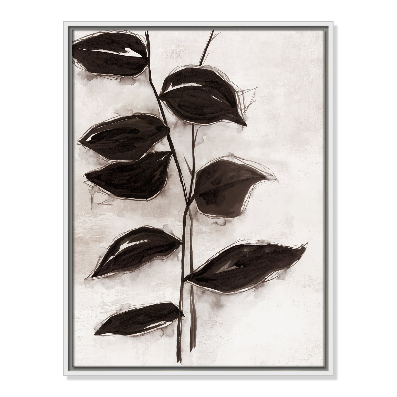 Leaves I by Eva Watts, 25.5" H x 19.5" W x 2" D, White Framed