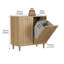 Armoire de rangement pour la lessive avec 2 paniers intérieurs amovibles en chêne pour la salle de bain et la salle de lavage