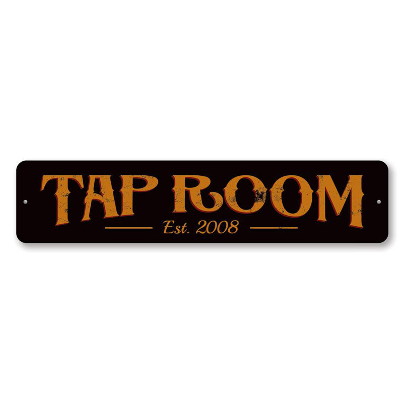Enseigne en aluminium Tap Room, H 4 po x l 18 po x P 0,04 po
