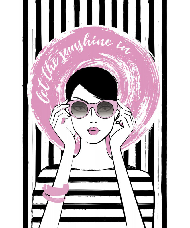 Wrapped Canvas Print, White/Pink, 121.92 cm H x 81.28 cm W