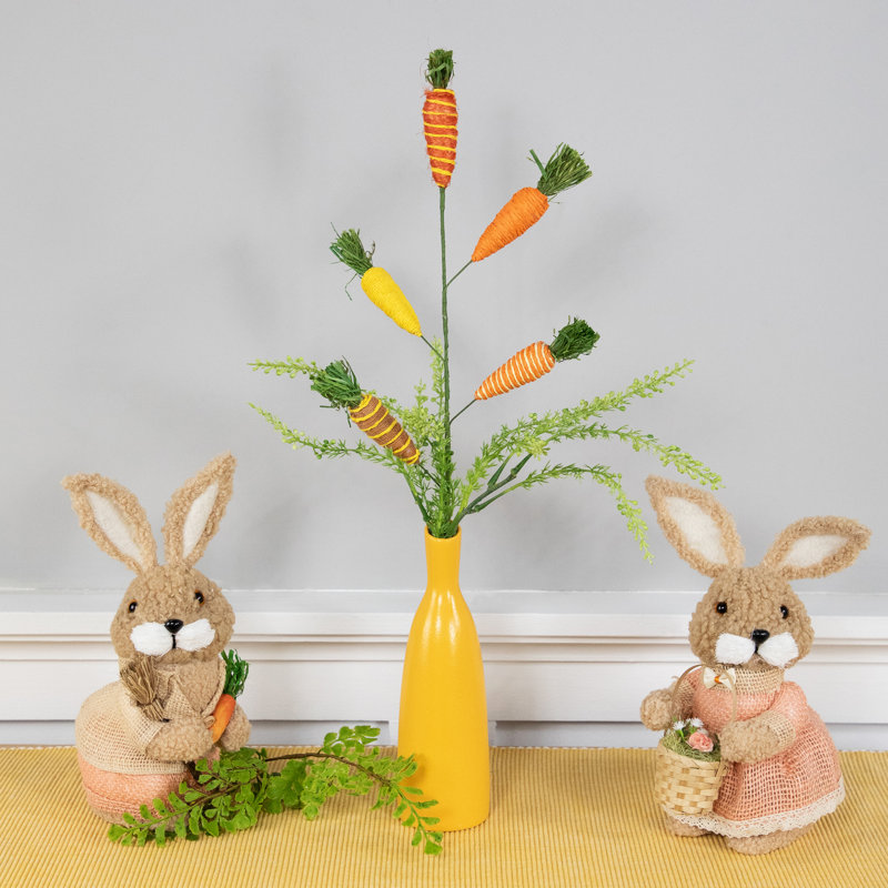 Tiges de sapin de Pâques artificielles carottes