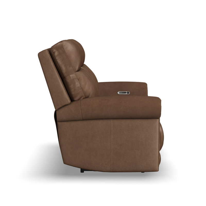 Sterling Power Reclining Loveseat With Power Headrests & Lumbar, Brown Genuine Leather