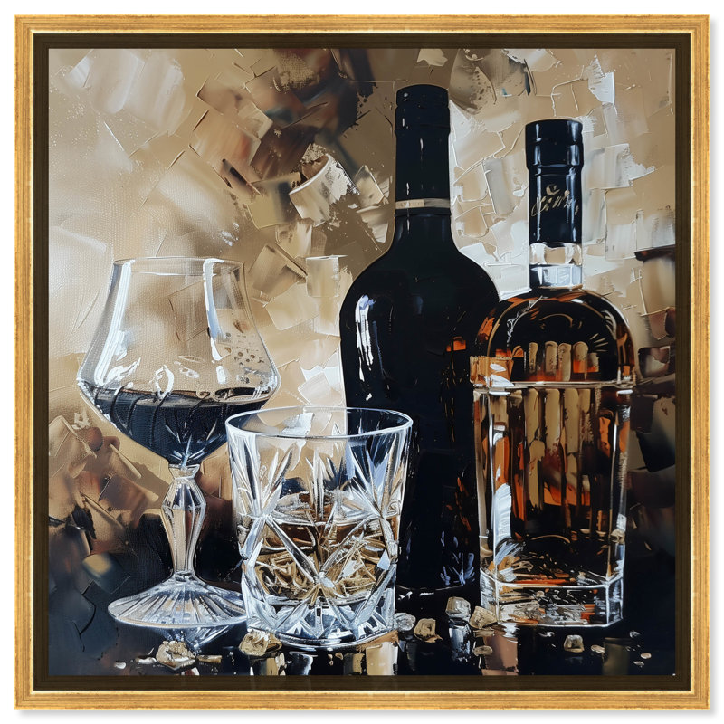 «Notoriart», sa boisson préférée, encadrée, Encadrement doré, H 41 po x l 41 po