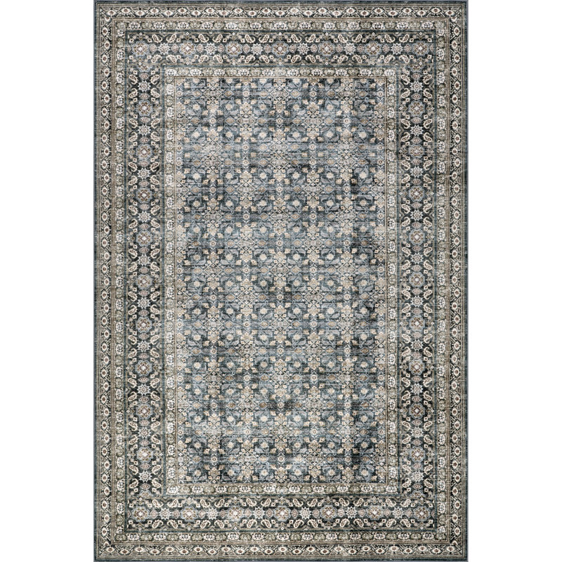 Tapis lavable à la machine Quintessa Medallion, Rectangle 9 pi x 9 pi 6 po