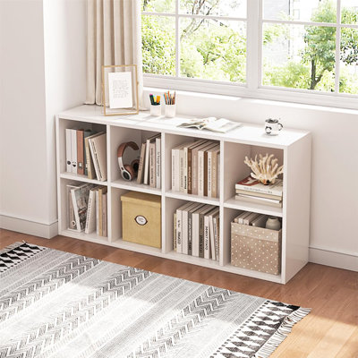 8 Compartment Storage Bookcase, Open Shelf Simple Compartment Bookshelf
