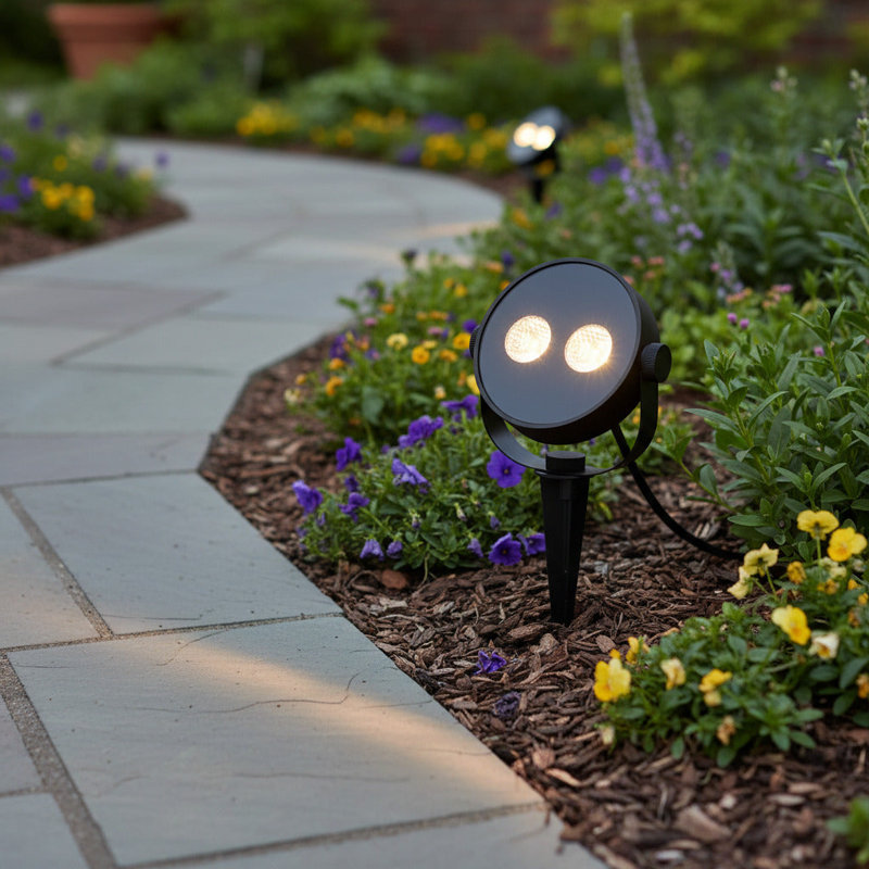 UltraBeam 12 Watt LED Round Black Landscape Stake Spike Light