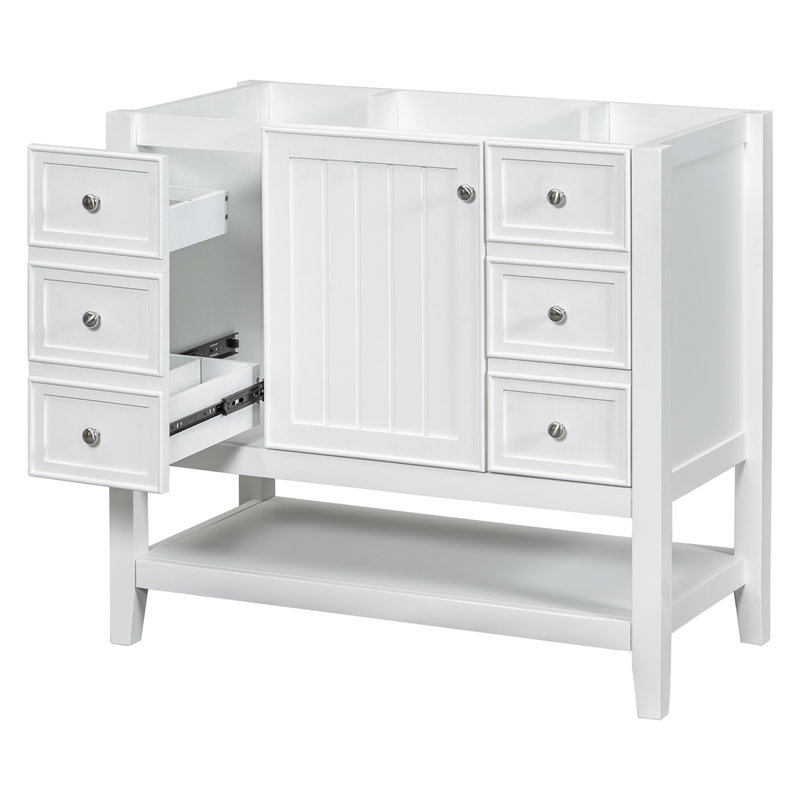 Base de meuble-lavabo simple 35,5 po seulement, Blanc