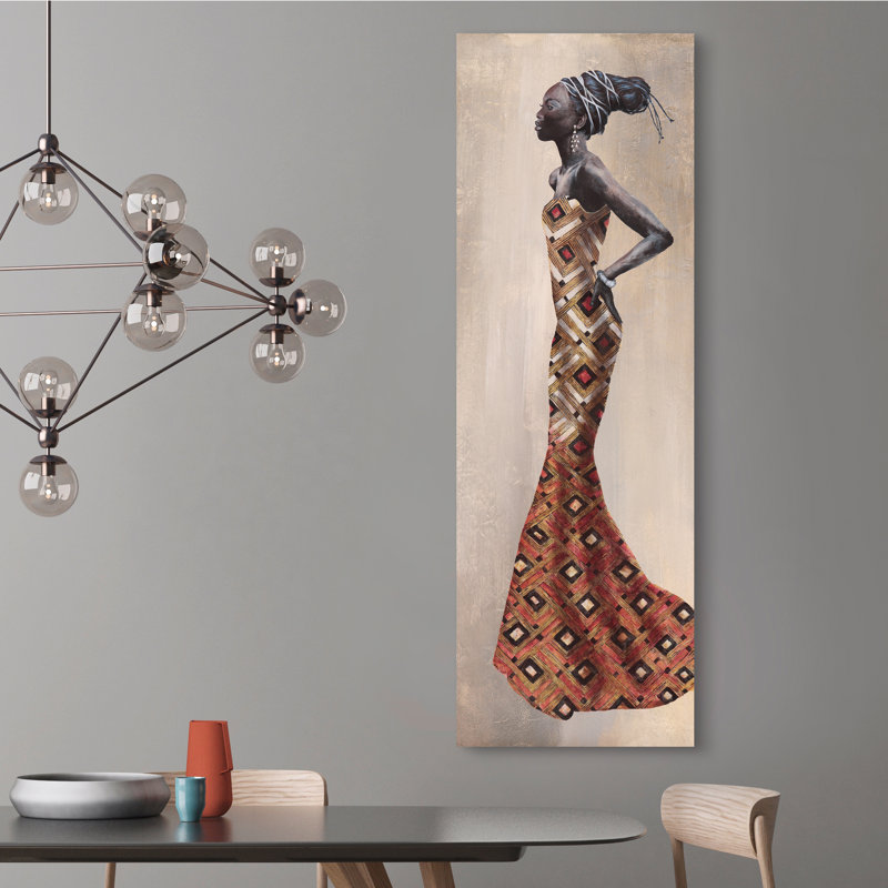 Princess Of Africa by Sonya Duval - Wrapped Canvas Painting, 100cm H x 35cm W x 4cm D