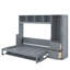 Lit escamotable double avec tiroirs et garde-robe-1103074576