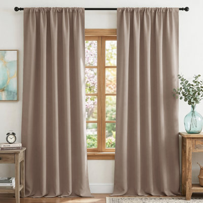 Blackout Curtains for Bedroom, Thermal Insulated Drapes Rod Pocket Privacy Protected Window Panels for Living Room