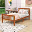 Lit plateforme simple en bois avec tête et pied de lit-770608410