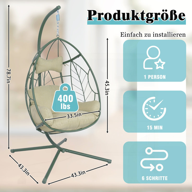 Fauteuil à œufs avec cadre en acier