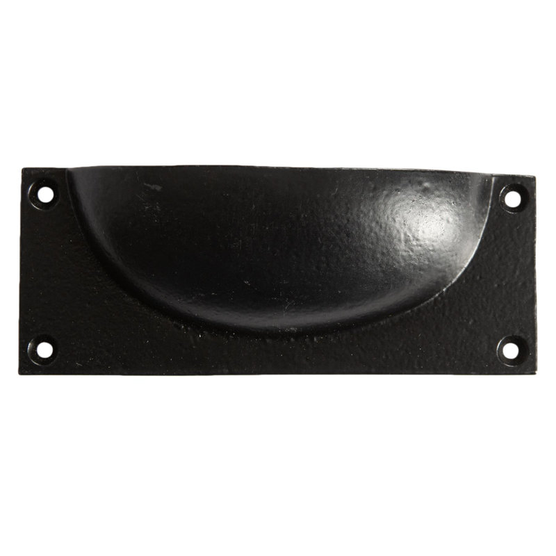Hammer & Tongs - Rectangular Cabinet Cup Handle - W130mm x H50mm - Black