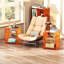Table de chevet moderne en acrylique à 3 niveaux, petite table d'appoint, tourne-disque pour salon (15,7 x 19,7 x 11,8 cm) (Orange)-576597419
