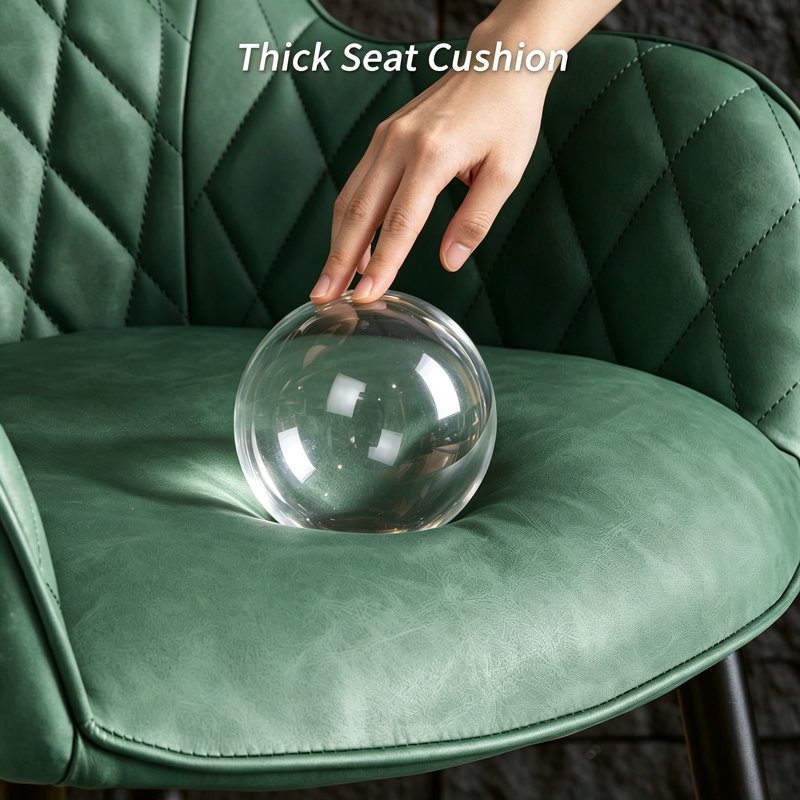Modern Faux Leather/Suede Diamond Stitching Armchair Dining Chair for Dining Room, Bar, Restaurant, Hotel, Hunter Green PU