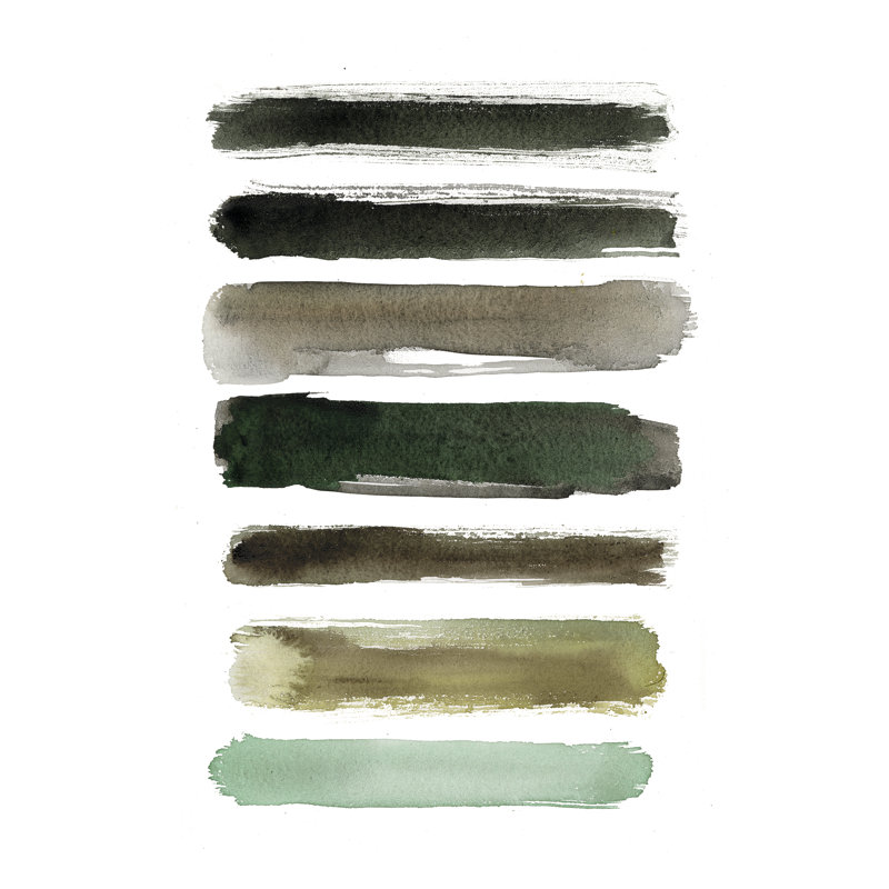 Reproduction d’art sur toile tendue brun-vert-gris, H 48 po x l 32 po