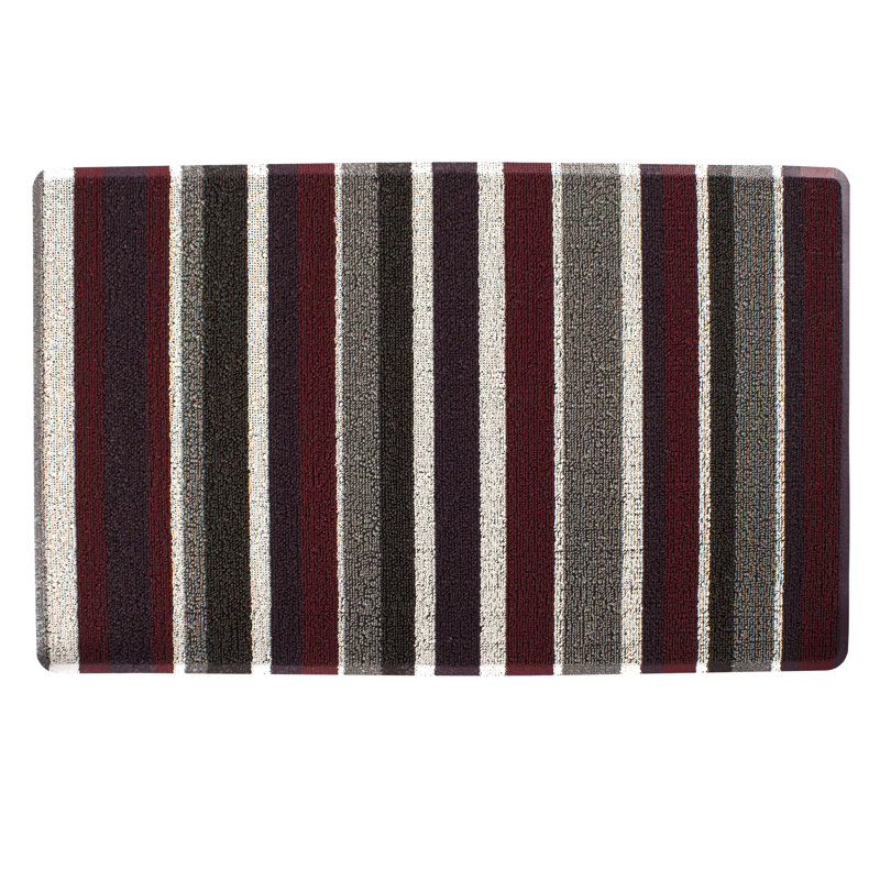 Non-Slip Striped Indoor Doormat, Red