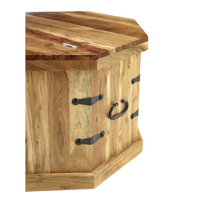Arnaldo Solid Wood Lift Top Coffee Table with Storage, Light Oak
