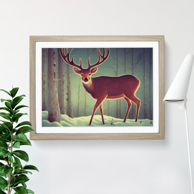 XH1022-6837X Peaceful Stag Deer 1 Piece Wall Art
