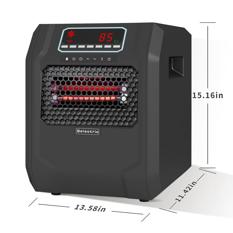 VOLTORB 1500 Watt Electric Compact Space Heater with Adjustable Thermostat , Remote Included and with Digital Display