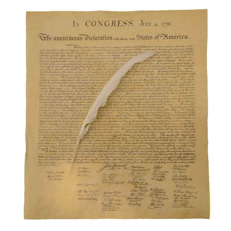 Replica US Historical Document Declaration of Independence with Writing Quill Dip Ink Pen Replica US Historical Document Declaration of Independence with Writing Quill Dip Ink Pen