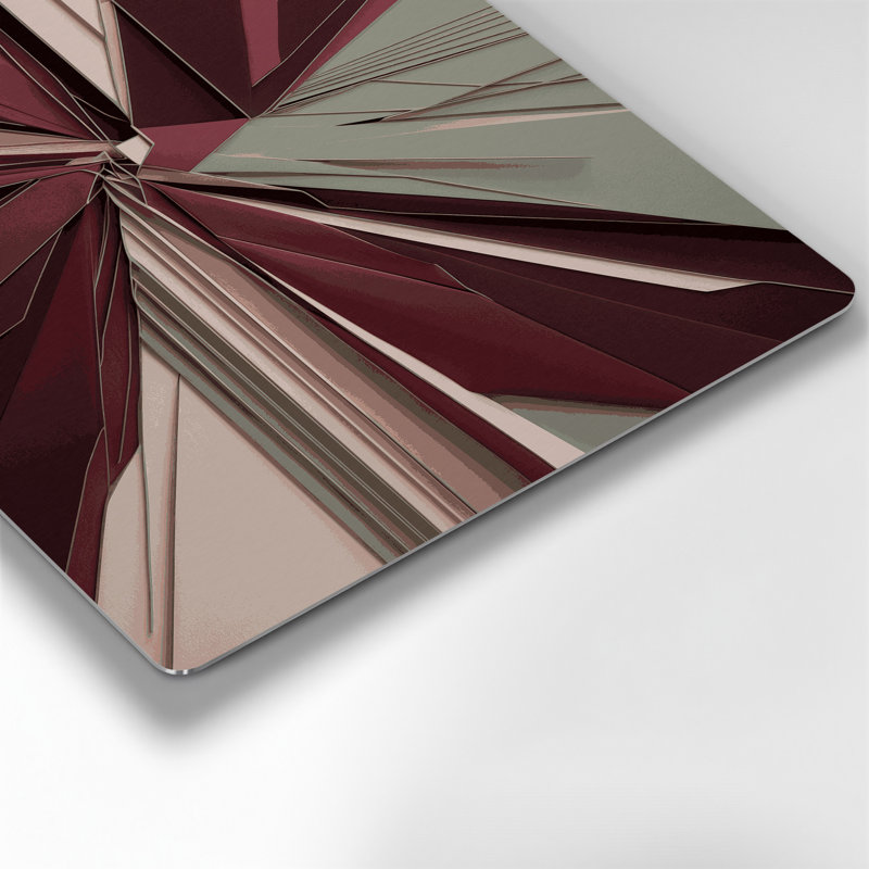 Geometric Abstraction 91 Red Metal Wall Art, 11" H x 14" W