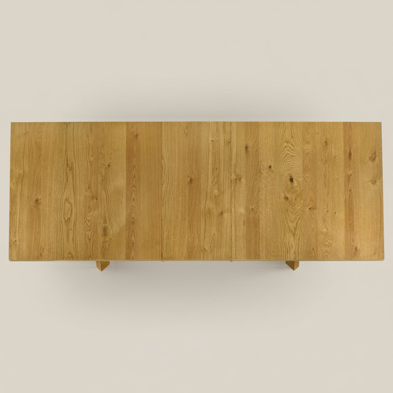 Oaklyn Modern Extendable Rectangular Dining Table Set, Light Yellow Wood, 11 Pieces: Table, 10 Chairs