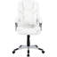 Chaise de bureau à domicile avec revêtement blanc, fonction pivotante et base rembourrée au design confortable, confort