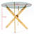 Golden Dining Table With Cross Metal Legs And Glass Surface, 35.06 In Depth, Stable Time - Efficient Top Kitchen Legs, Width, Innovative Details-1491451813