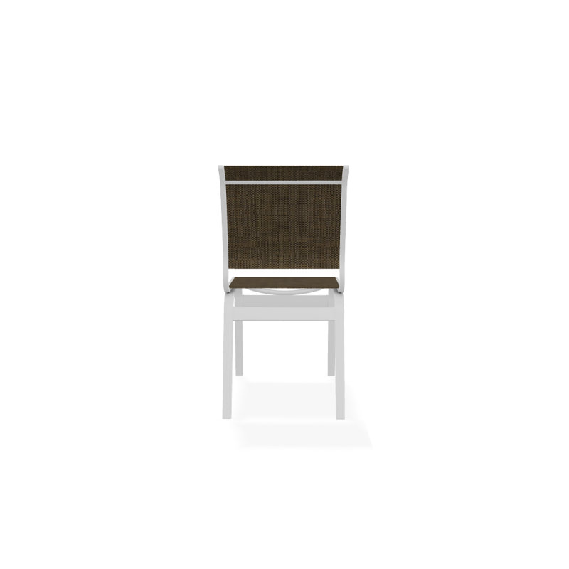 Chaise d'appoint de salle à manger Hiraku, Beacon taupe Sunbrella®, Blanc texturé