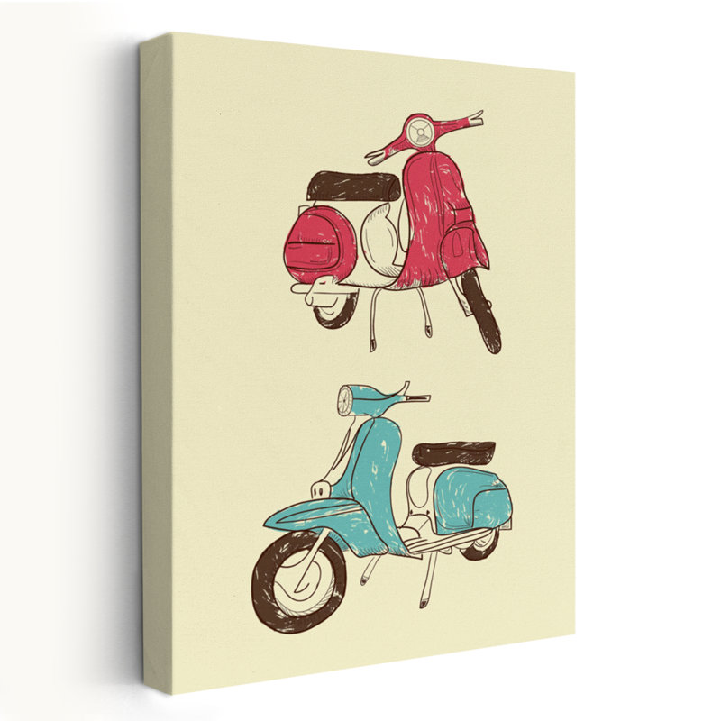 Scooter II - Art de transport de motocyclettes, H 24 po x l 16 po