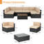 Emilienne 7 Piece Rattan Sectional Seating Group with Cushions-353213776-353213783