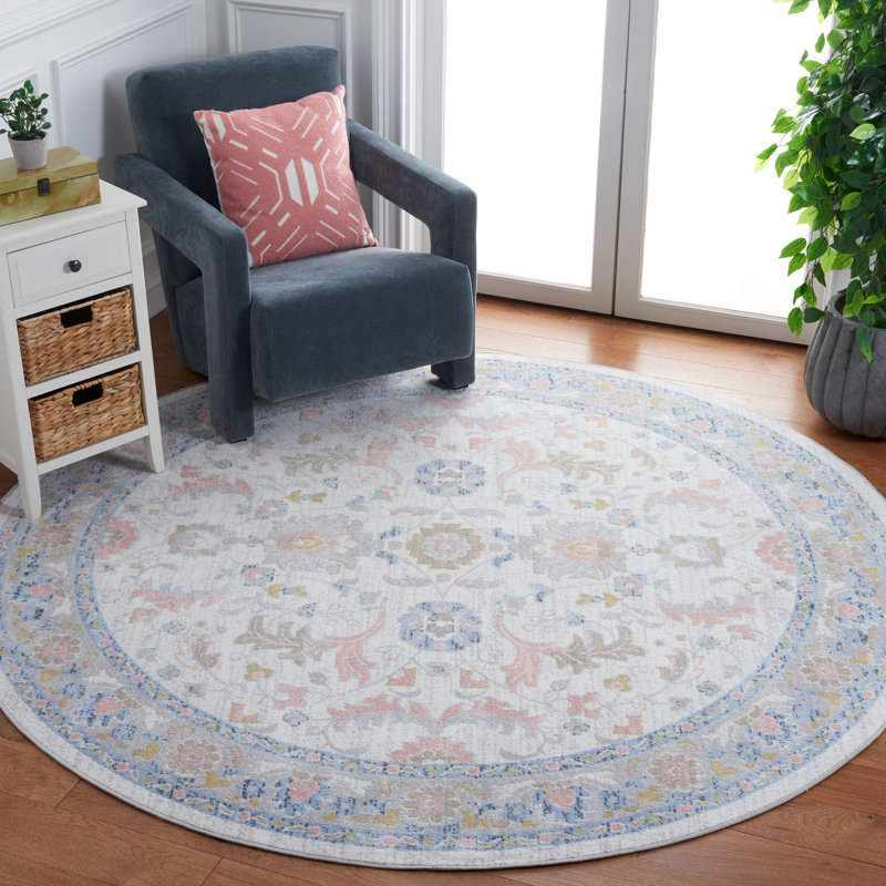 Bayside Performance Machine Washable Oriental Rug, Round 6'7"
