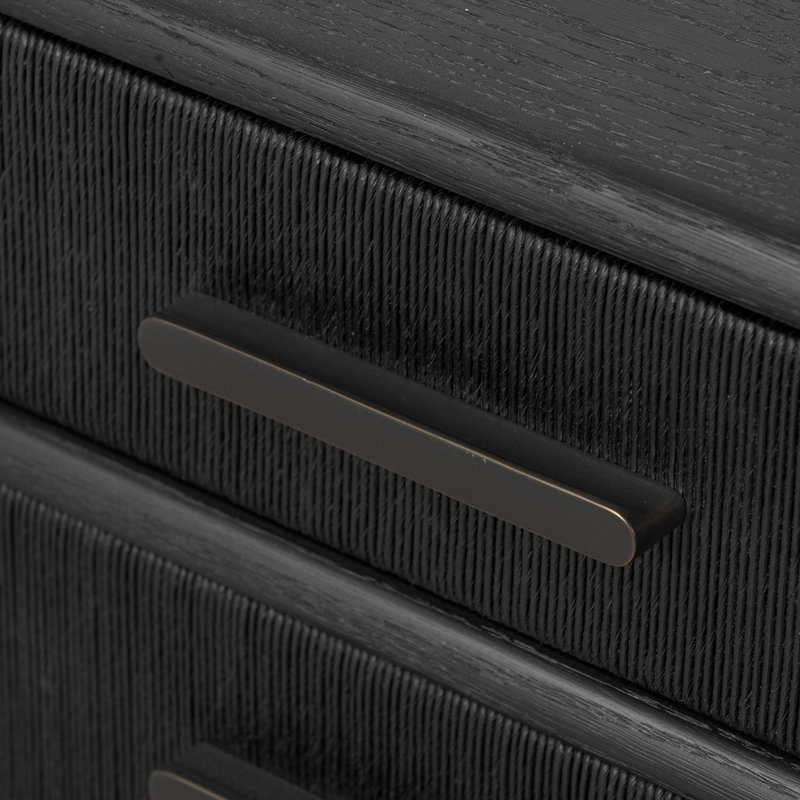 Rosenell Media Console-Oak Solid, Black
