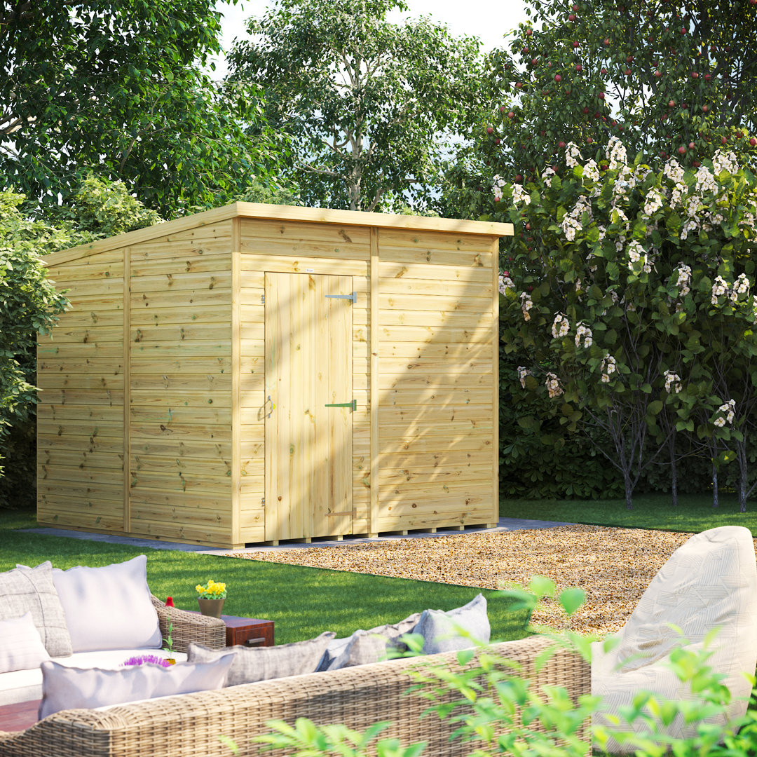 Powersheds 8 x 8ft Premium Pressure Treated Timber Windowless Garden Shed Pent