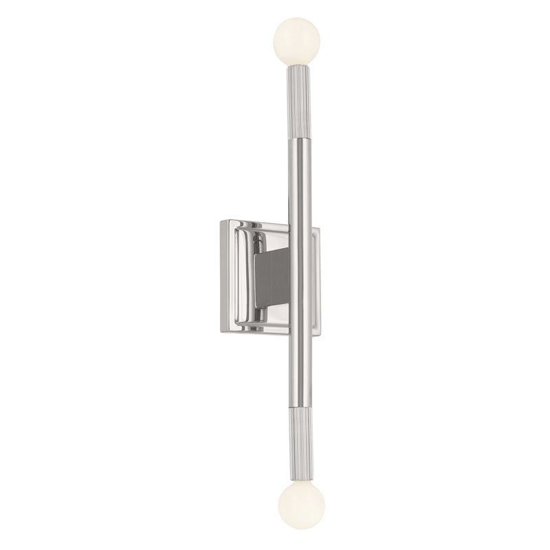 Applique murale en acier Ashyla, Nickel poli