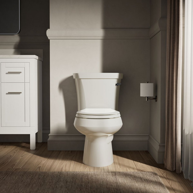 Wellworth® 1.28 GPF Water Efficient Round Two-Piece Toilet (Seat Not Included), Biscuit