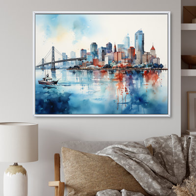 " Golden Gate San Francisco Cityview Watercolor I "