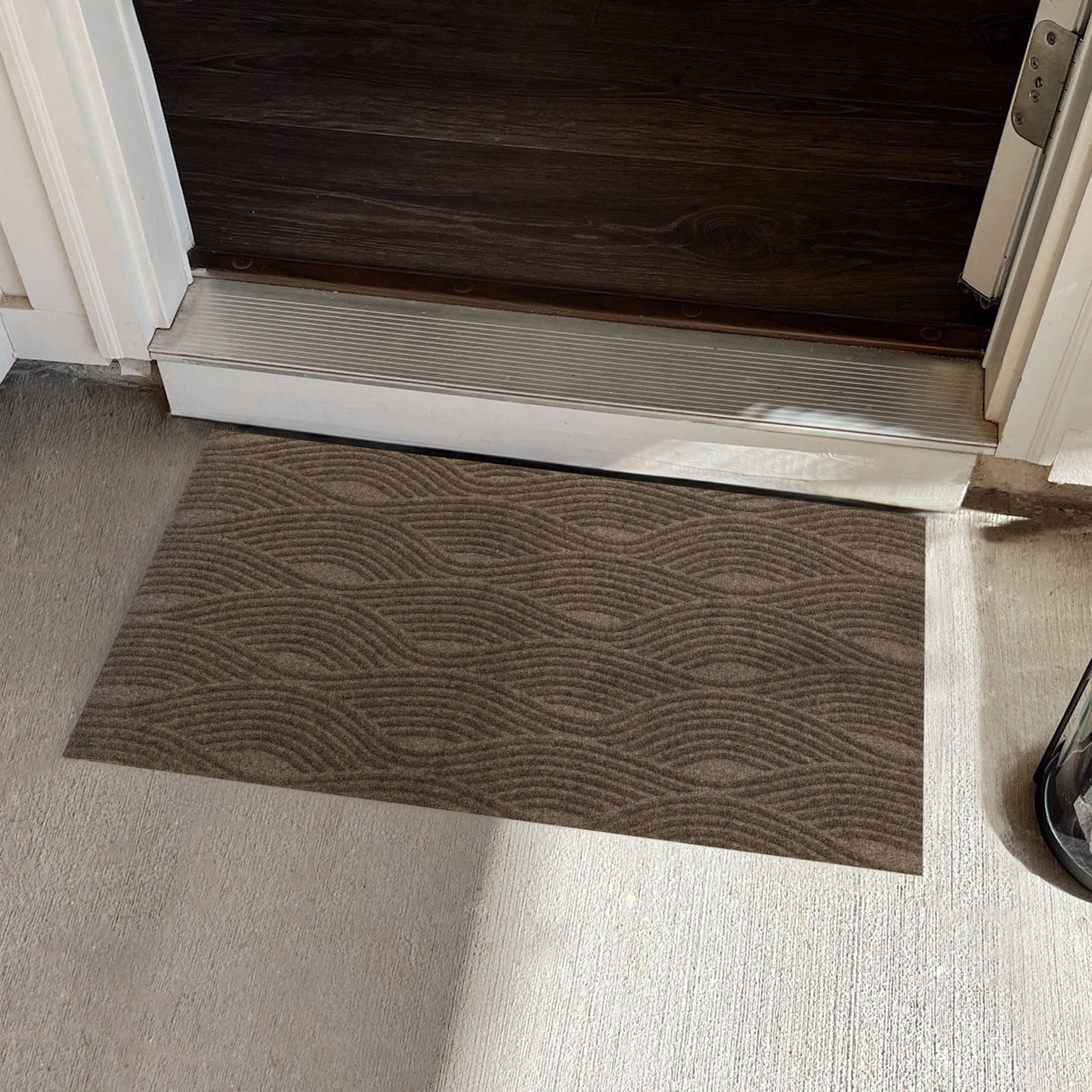 WaterHog Luxe Waves Non-Slip Doormat, Greige