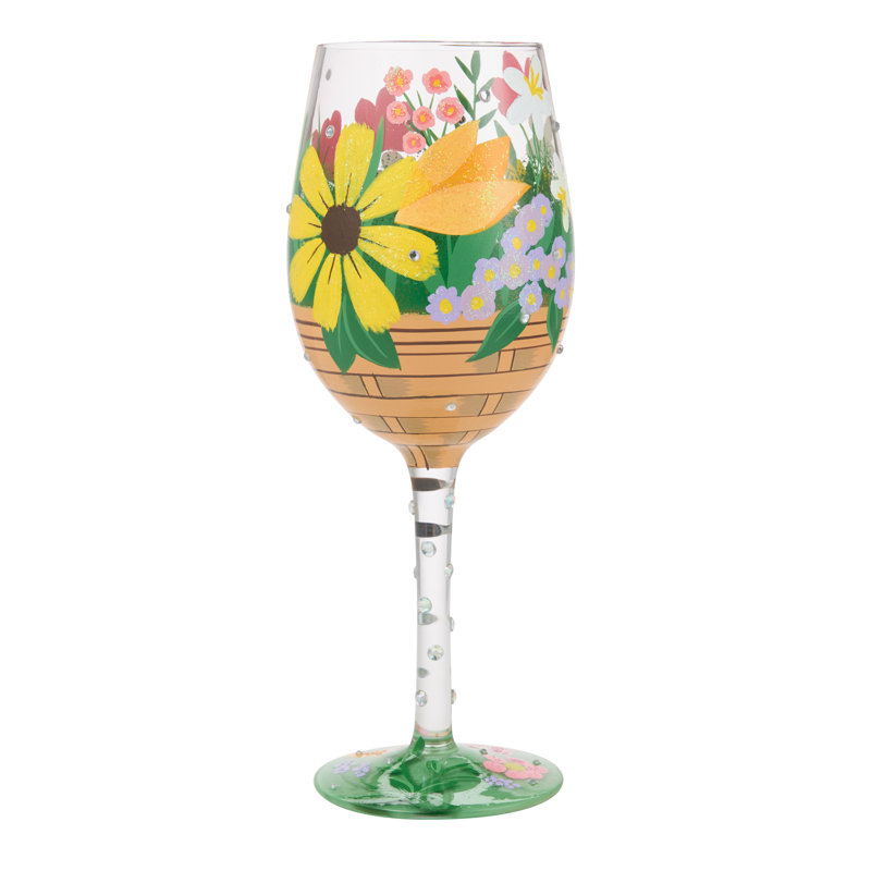 Verre à vin artisanal peint à la main Enesco Lolita