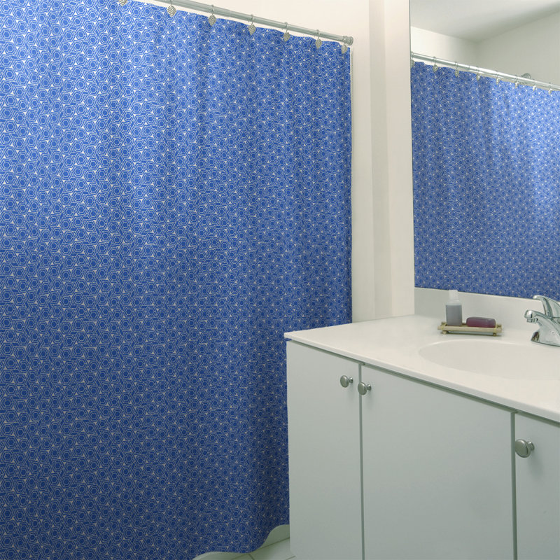 Katelyn Elizabeth Geometric Shower Curtain, Blue, Classic Hexagonal
