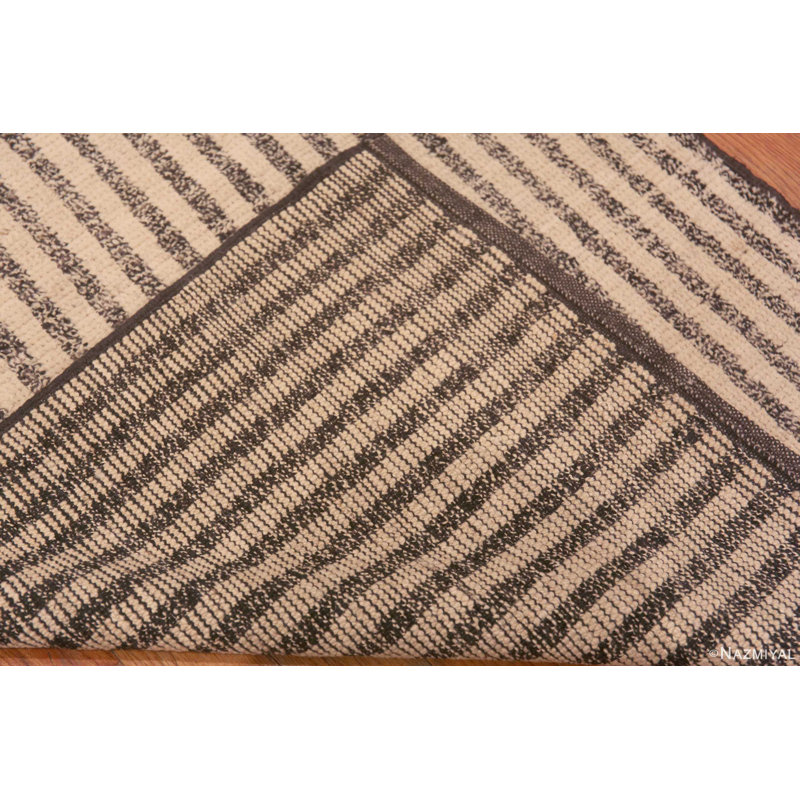 Tapis de couloir moderne à motif crème / brun terreux neutre One-of a Kind