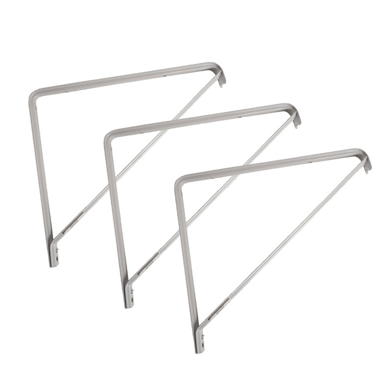 Puglia Shelf Rod Bracket Steel Shelf Rod Bracket for Closet Storage Shelf with Hook, Pack of 3, White – Design House