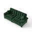 Canapé moderne plissé en chenille verte de 94 pouces à trois places, équipé d'un support à ressorts durable et de coussins en mousse épaisse et dense.-83135819
